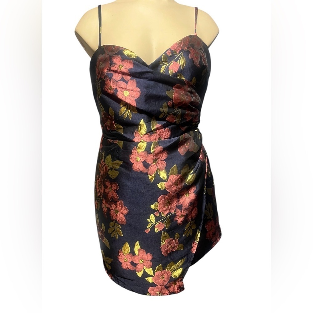 Lulus M Garden Gala Navy Blue Floral Jacquard Skort Romper - Picture 3 of 15